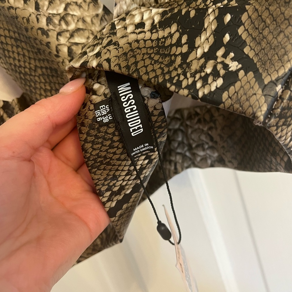 Faux Leather Snake Print Split Flare Pants & bralette - Picture 7 of 8